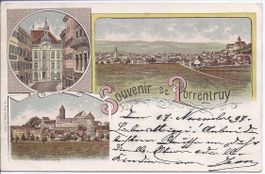 PORRENTRUY, litho avec 3 vues