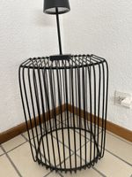 Moderner Beistelltisch schwarz Metallkorb Loft Industrie Des