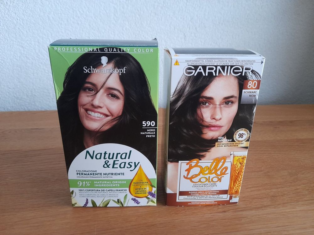 Haarfarbe schwarz Schwarzkopf 590 und Garnier 80 Kaufen auf Ricardo