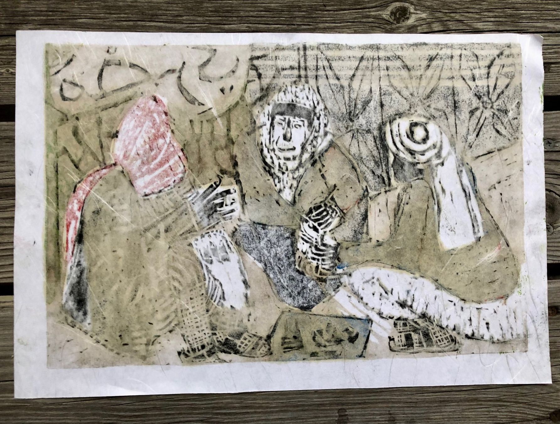 Xilografie: Farbiger Holzschnitt von Duri Galler 2014 – Usato da Winterthur venduto da Barunggeli 8