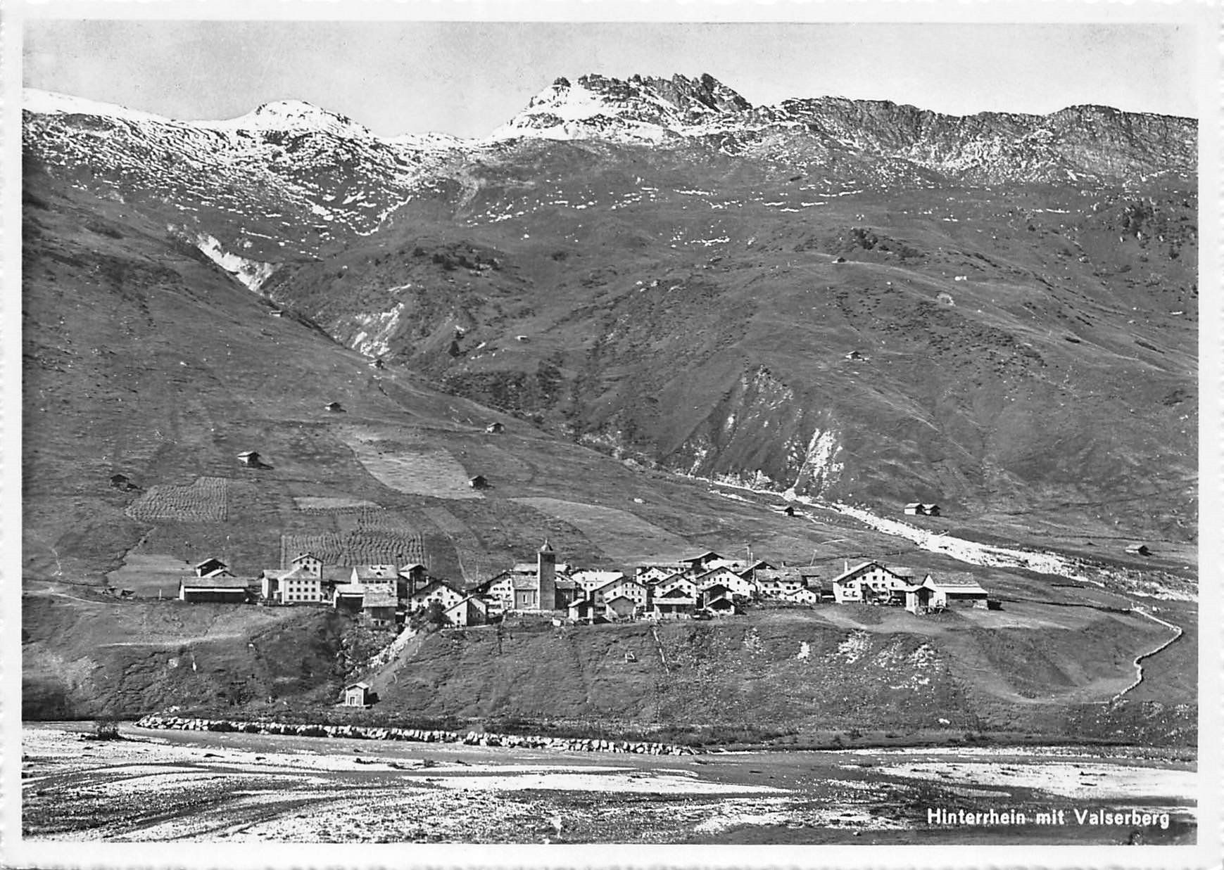 Cartes postales: Hinterrhein mit Valserberg – D'occasion à Ottikon b.Kemptth. par Neptun1974