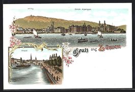 Litho Zürich, Panoramablick zum Alpenqu