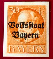 Briefmarken aus König Ludwig III. von Bayern mit Aufdruck 