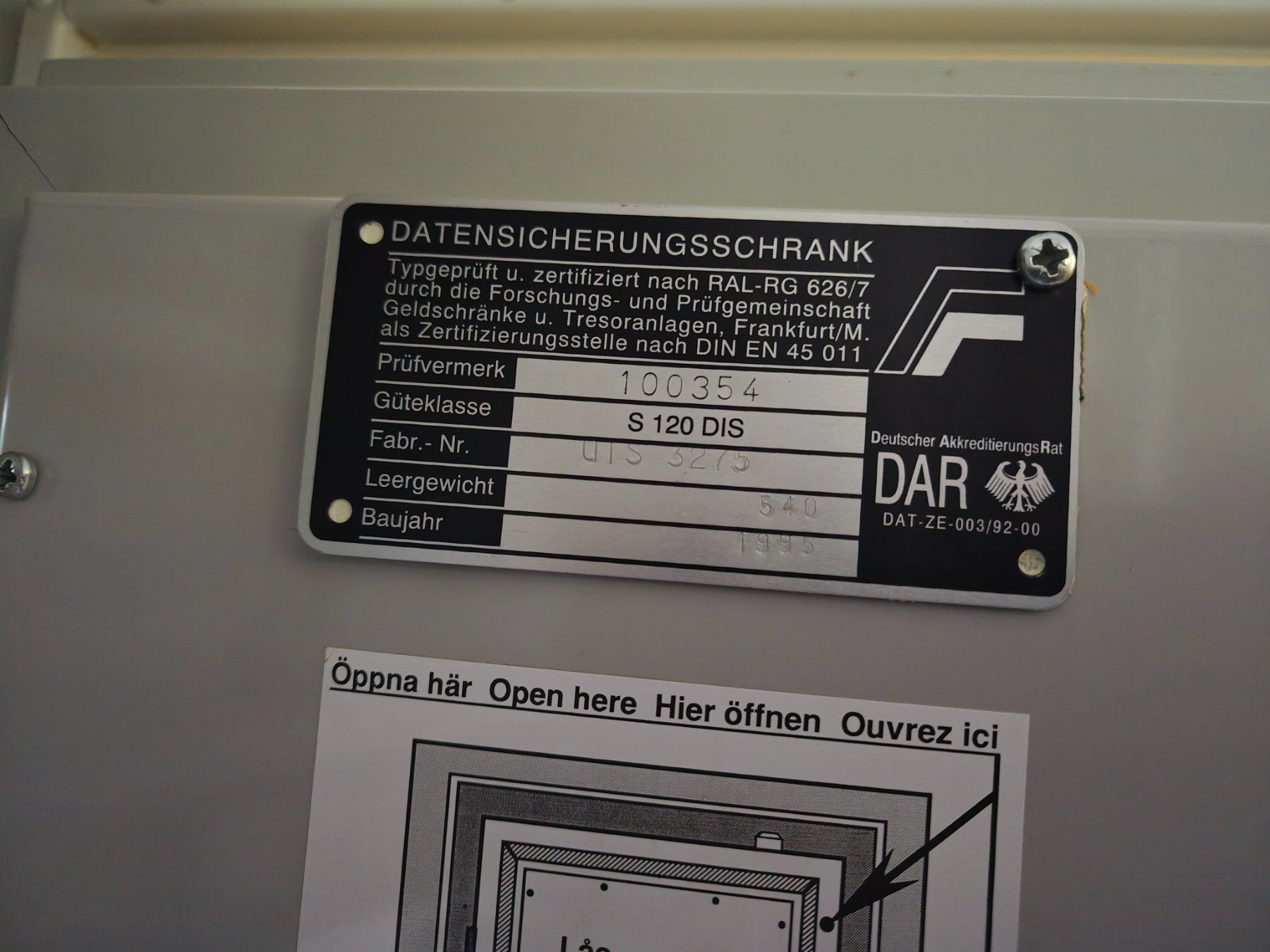Casseforti: Datensicherungsschrank S120DIS – Usato da Hägendorf venduto da Andy_11 3