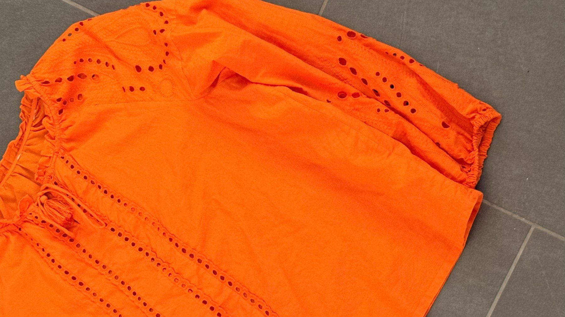 Blusen: Baumwoll-Schlupfbluse - Orange verspielt – Gebraucht aus Lommis von manmarmi 1