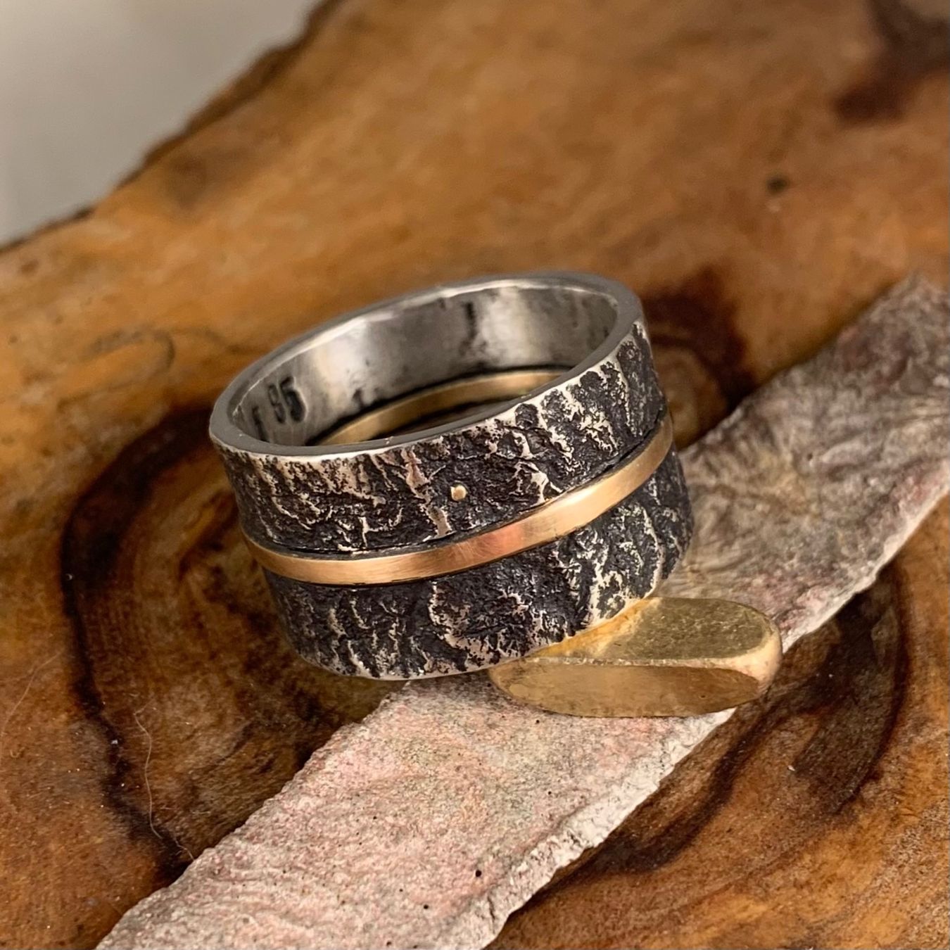 Ringe: Silberring Goldene Linie Gr.61 – Neu (gemäss Beschreibung) aus Thun von Svonskj 4