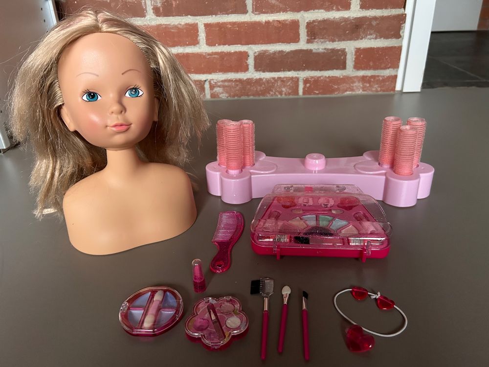 BuzzoXerex Schminkpuppe Frisierkopf - Komplett Set Für Mädchen Ab 3 Jahren