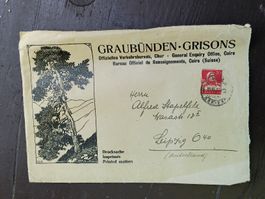 Litho Brief mit Vignette / Graubünden Gelaufen 1927