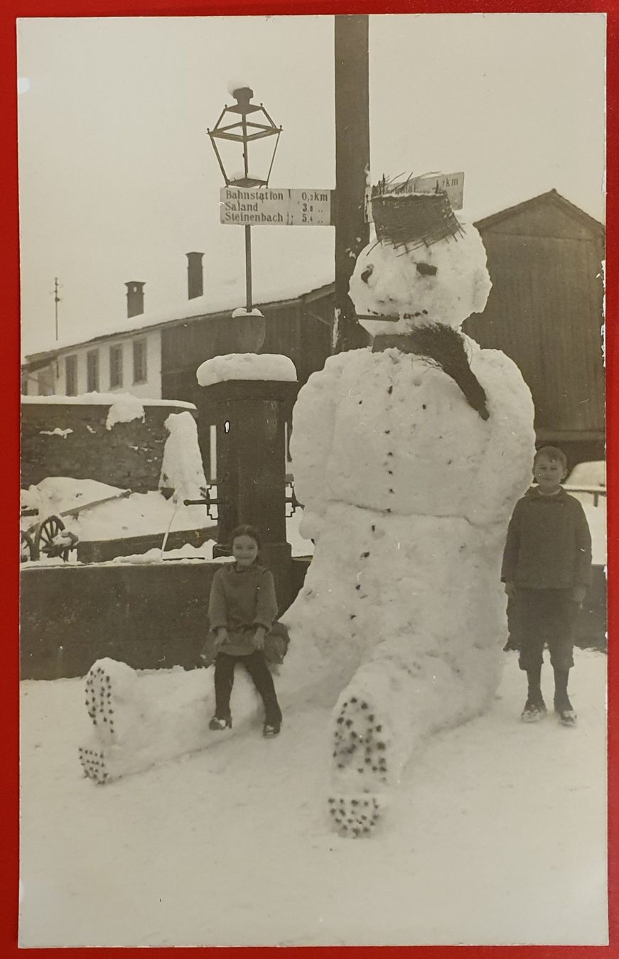 Cartoline postali: Turbenthal? Kinder mit Schneemann – Usato da Kreuzlingen venduto da Rschweiz1