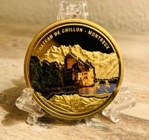 Meine Schweiz vergoldete Medaille Château de Chillon