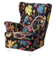 IKEA STRANDMON Bezug für Ohrensessel Stigsbo (Schwarz Bunt)