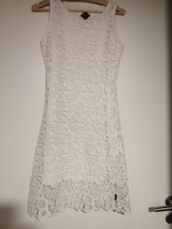 Chemisier Tunique BLANC DU NIL Blanc Dentelle - Taille 1 (34/36) - Occasion Très Bon état