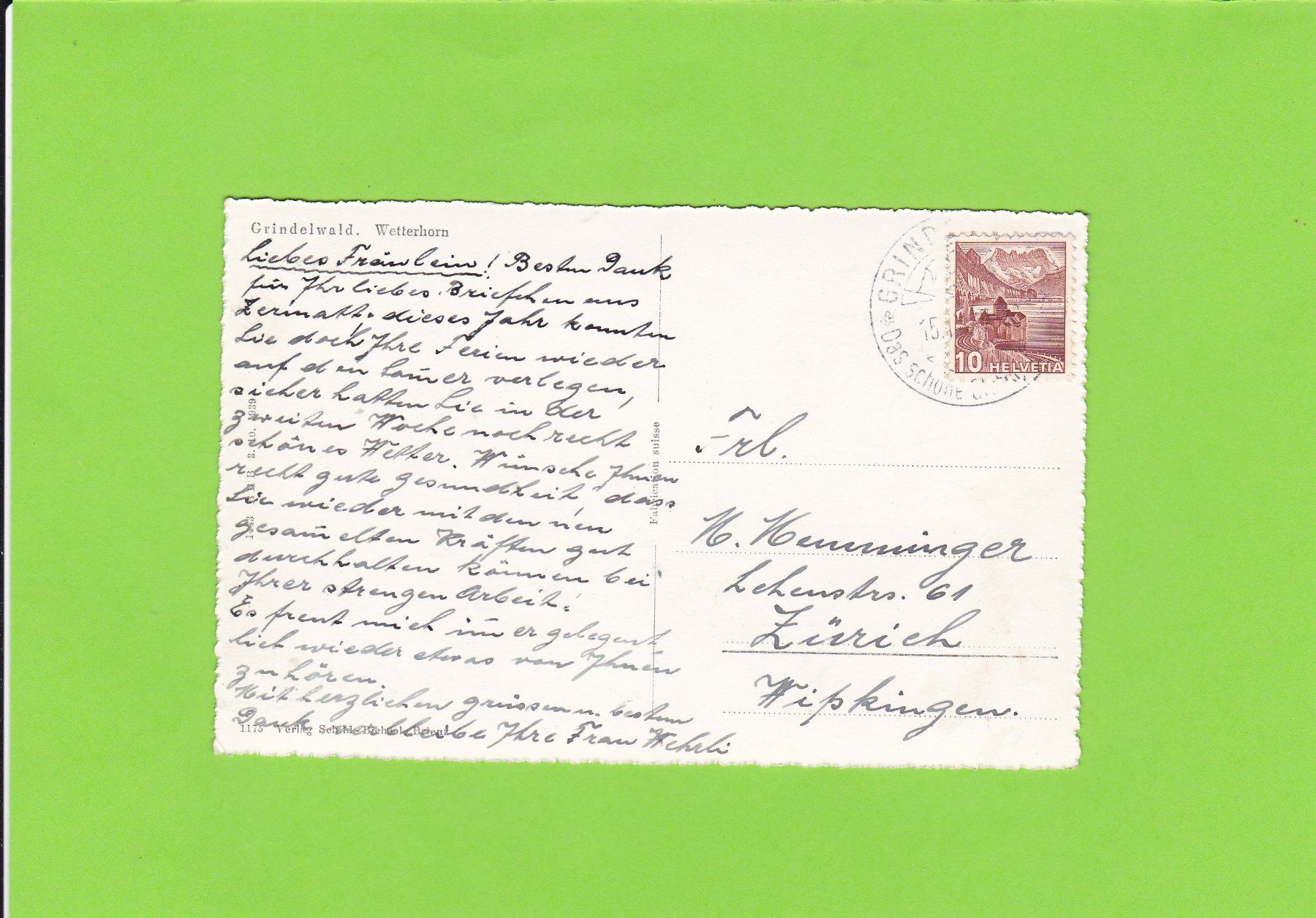 Cartoline postali: Grindelwald-Wetterhorn – Usato da St. Peterzell venduto da neckertal 1