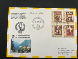 CH Ballonbrief 22. Hochalpenflug Trasadingen sign.   (G1154)
