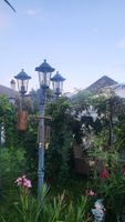 Gartenlaterne 3-flammig Metall dunkelgrau gebrauchter Zus...