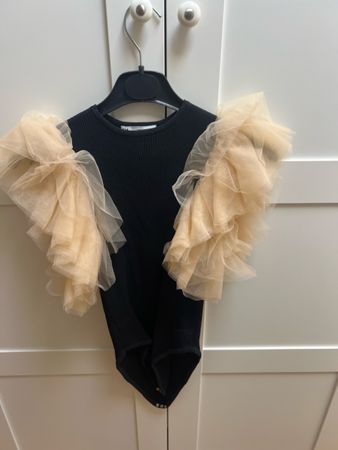 Zara Body schwarz mit Tüll-Details Grösse L guter Zustand