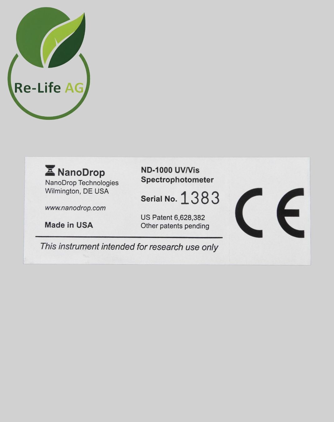 Misurare: NanoDrop Technologies ND-1000 UV/Vis UV Spectrophotometer – Usato da Reinach BL venduto da Re-LifeAG_Labor 5