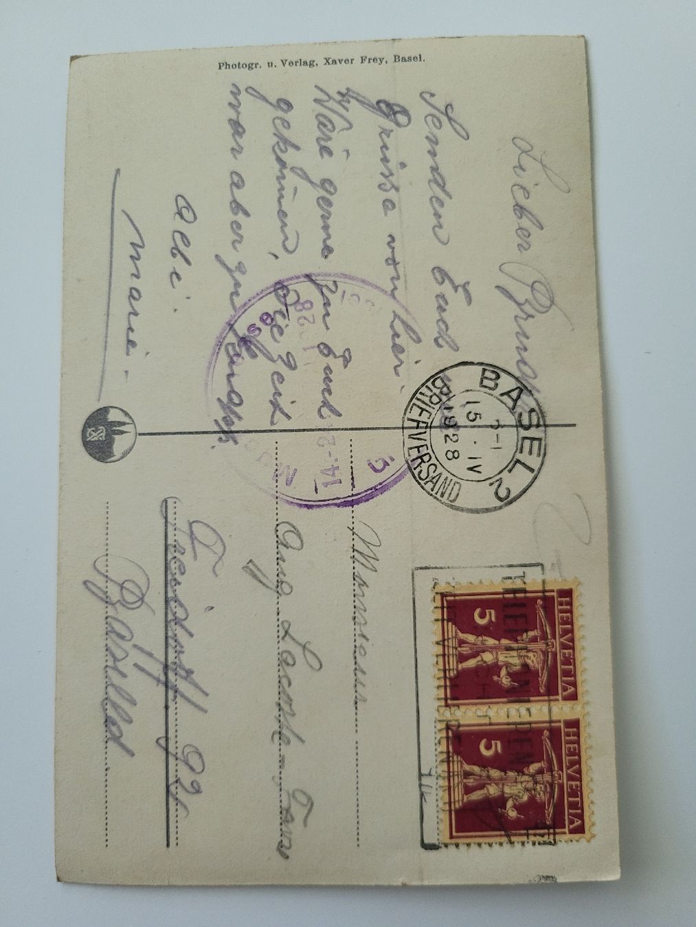 Cartoline postali: Alte Ansichtskarte Basel Messe 1928 mit Briefmarken R21 – Usato da nunningen venduto da mic_88k2 1