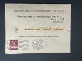 1923 Nachnahme Gemein. Gesellsch. des Kt. Zürich (V445)