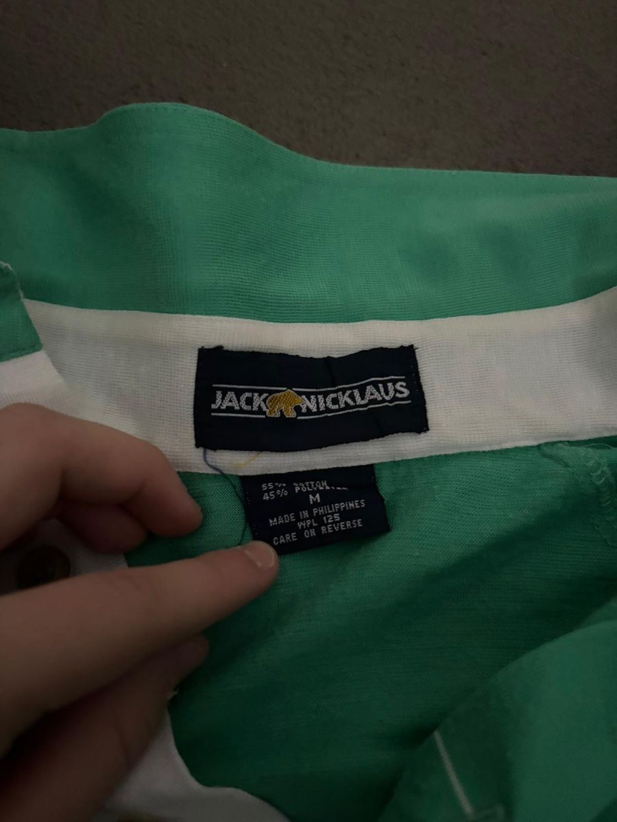 Polo-Shirts: Polo Jack Nicklaus Vintage, Taille M, vert rayé, Golf. 49 – Gebraucht aus Martigny von lovejess 2