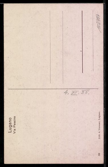 Cartoline postali: AK Lugano, Via Pessina – Usato da Berlin venduto da bartko-reher 1