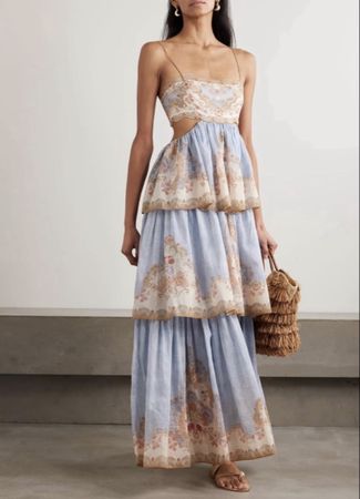 Elegant Cotton Blend Maxi Dress