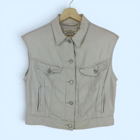 Levi's Weste – Beige / Ecru – Grösse S – Leinen-Viskose-Mix