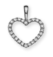 Diamantanhänger offenes Herz Weissgold 750 24 Brillanten