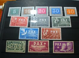 PAX-Marken, Satz 1945 **, bis 10.- Franken