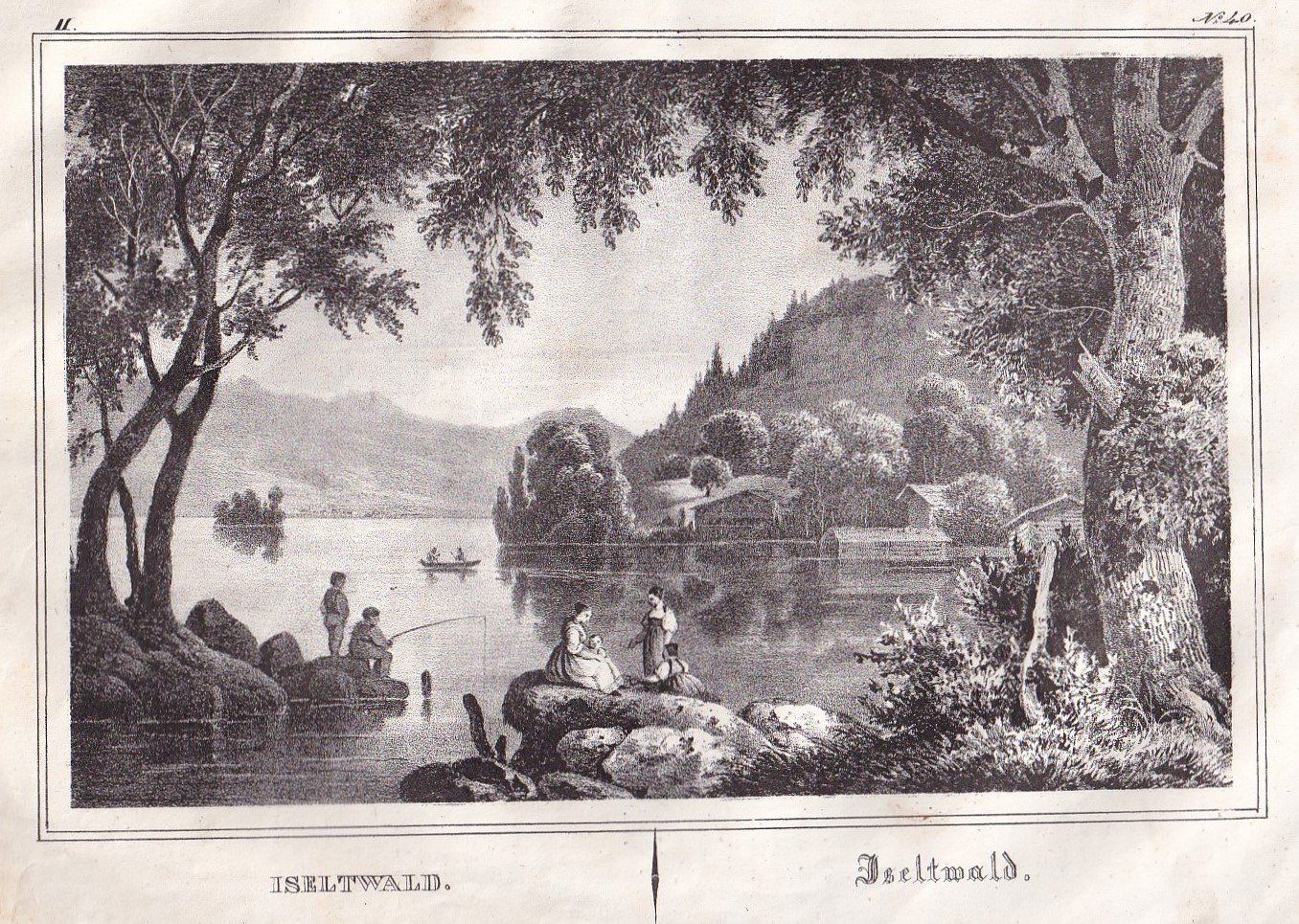 Incisioni: ISELTWALD, LITHOGRAPHIE VON 1836-1845 – Usato da Grüningen venduto da Kartensammler