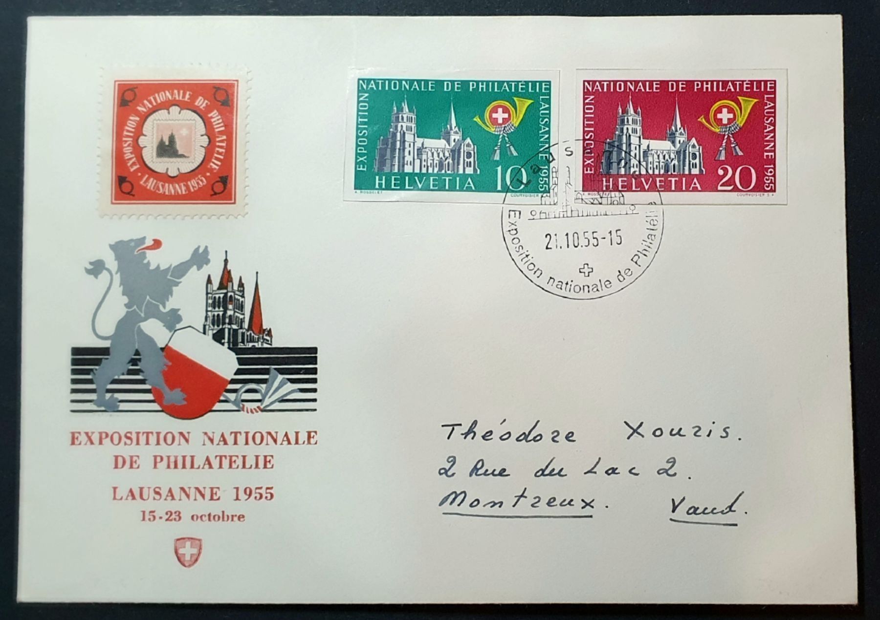 Tutti i francobolli: W33+W34 auf Brief 1955 – Usato da Kreuzlingen venduto da Rschweiz1