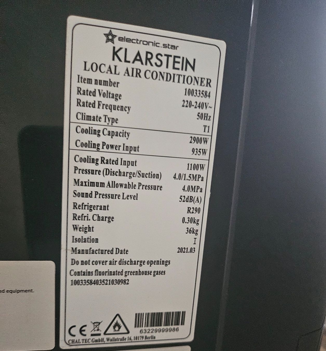 Klimageräte: Climatiseur klarstein – Gebraucht aus Genève von kam_q22q 3
