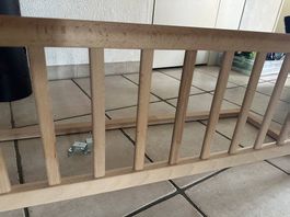 Bettgitter Rausfallschutz Kinderbett 90cm Buche Holz