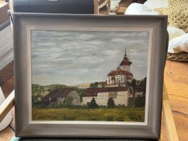 Ölgemälde Niedergösgen Thunersee) – datiert 1987, signiert