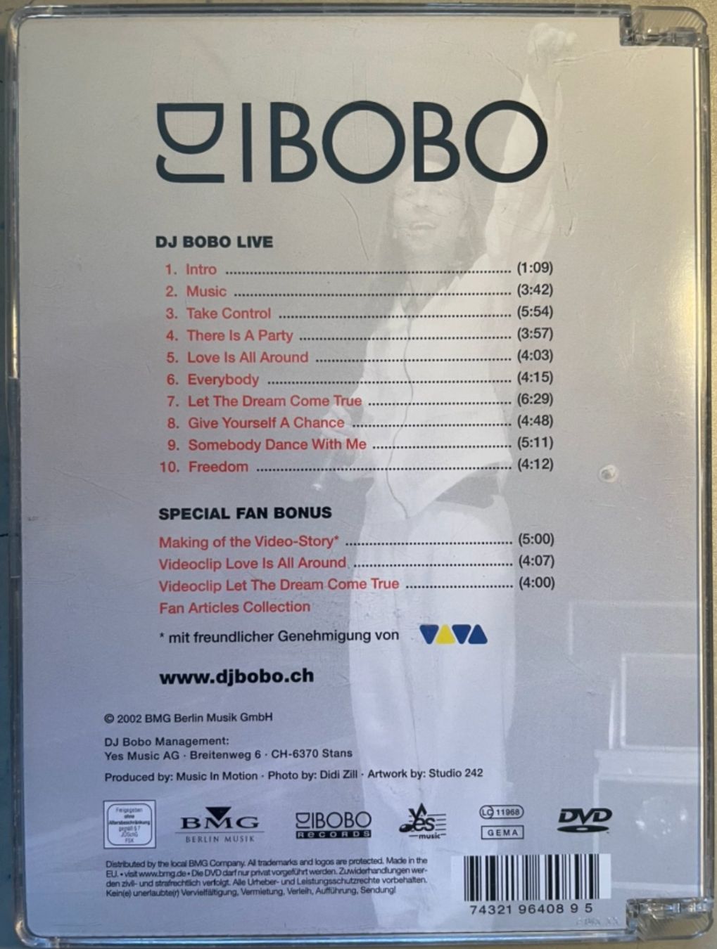 Tutti i DVDs: DJ Bobo - Das Live Video – Usato da Brunnen venduto da Barfly5 1