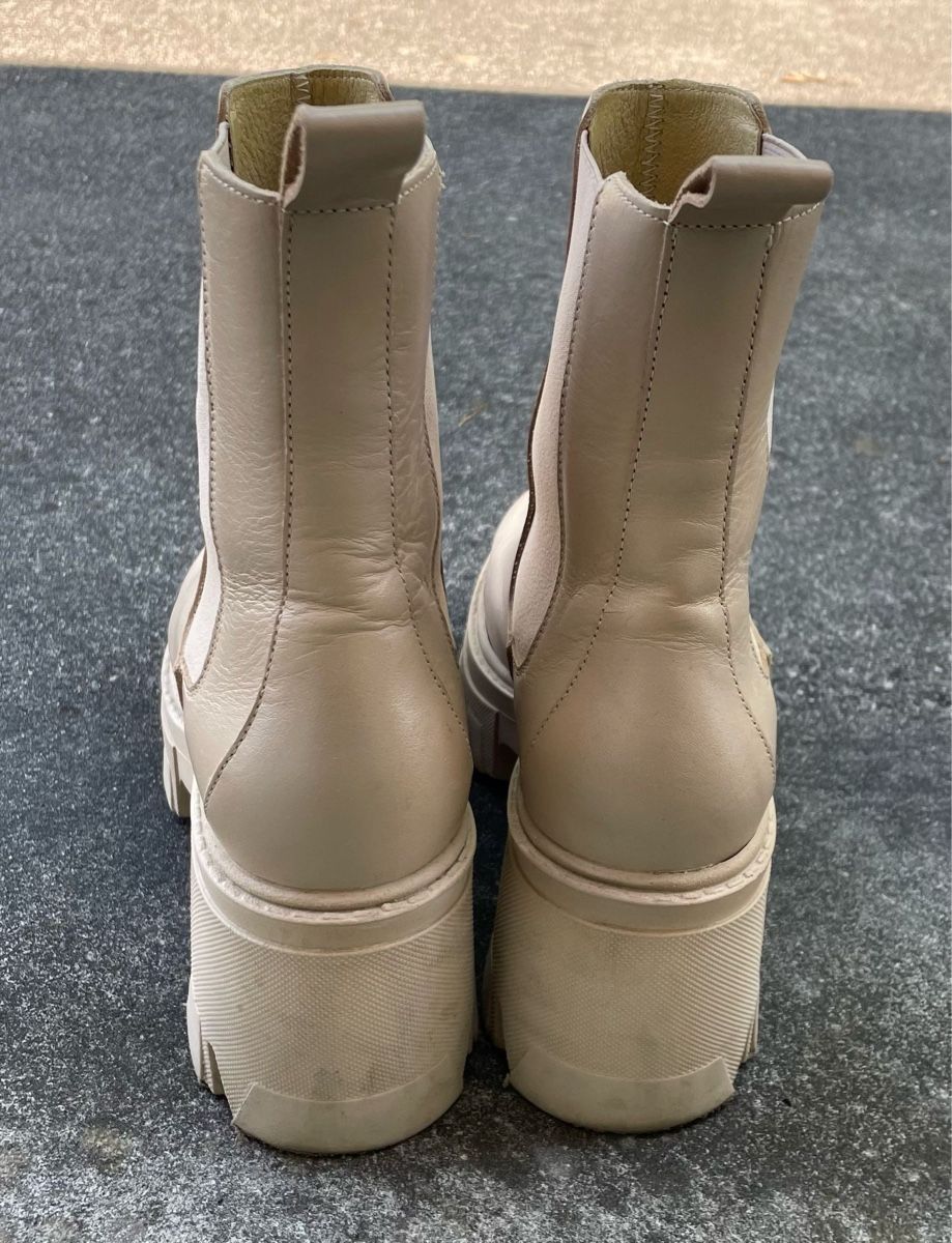 Scarpe da donna: Plateaustiefelette, Gr. 38, Absatz 3.5/7.5 cm, beige – Usato da Zürich venduto da vallup_9 2