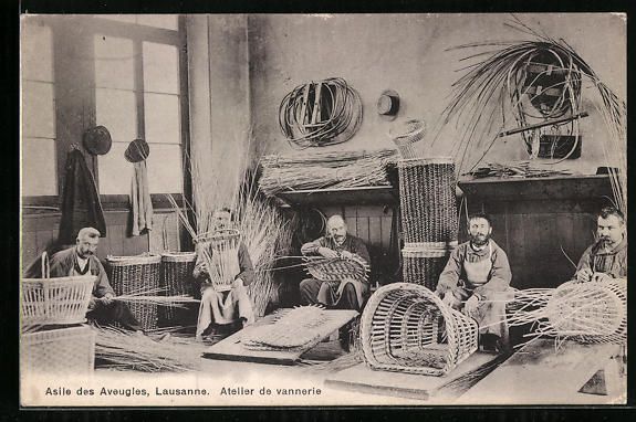 Ansichtskarten: Lausanne, Asile des Aveugles, Atelier de – Gebraucht aus Berlin von bartko-reher