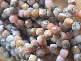 Strang echte Pink Opal Würfel facettiert 4x4 mm