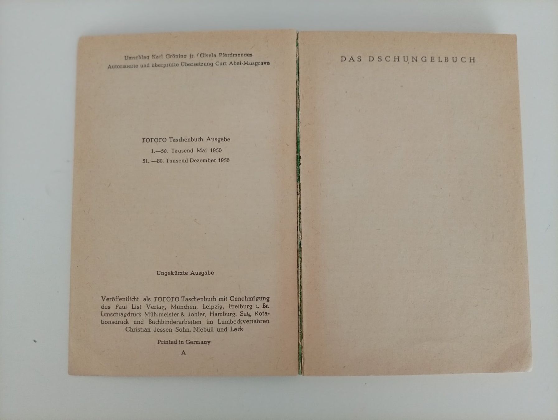 Bücher: Rudyard Kipling, Das Dschungelbuch – Gebraucht aus Locarno von edn.vintage 2