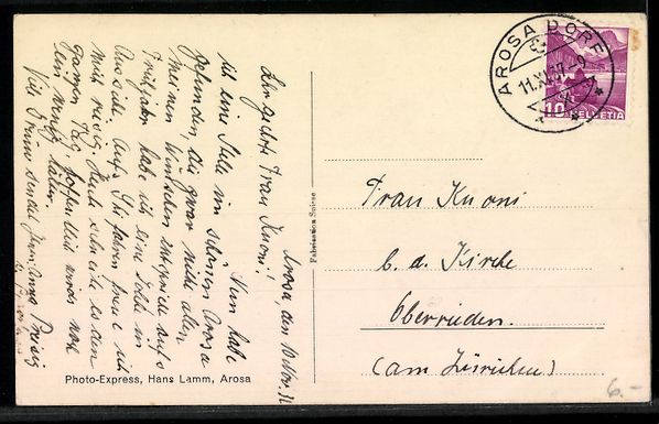Cartoline postali: AK Arosa, Rinder am Schwellisee – Usato da Berlin venduto da bartko-reher 1