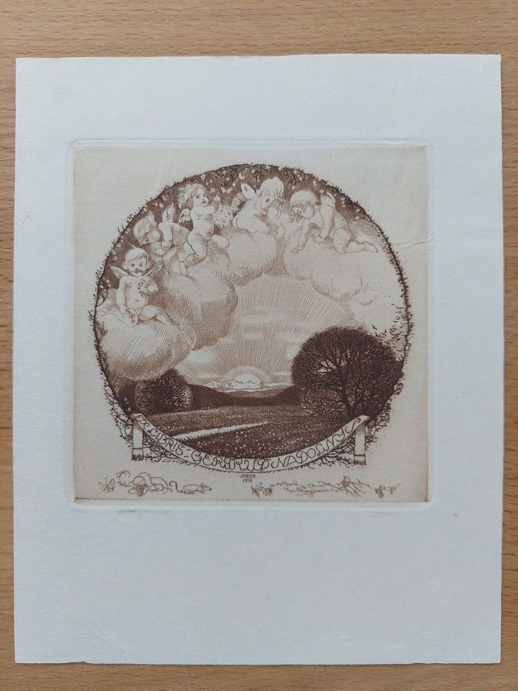 Gemälde: Exlibris Alfred Soder - Original Radierung 1918 – Gebraucht aus Obfelden von Exlibris-Art
