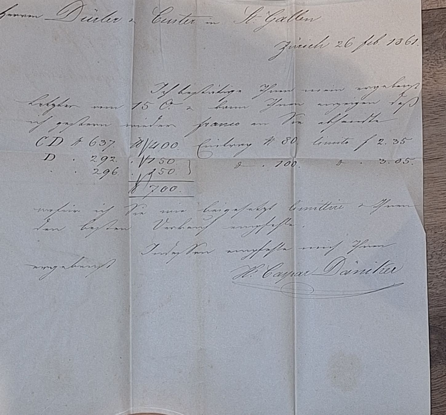 Tutti i francobolli: Strubelbrief 24G Zürich - St. Gallen  – Usato da Balgach venduto da SIMEON27 2