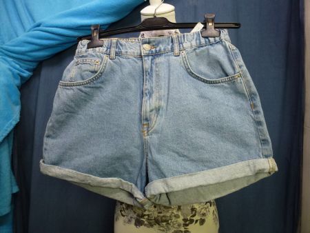 PULL & BEAR JEANS SHIRT GR 38 RV GUMMIZUG IM BUND HELL HOSE