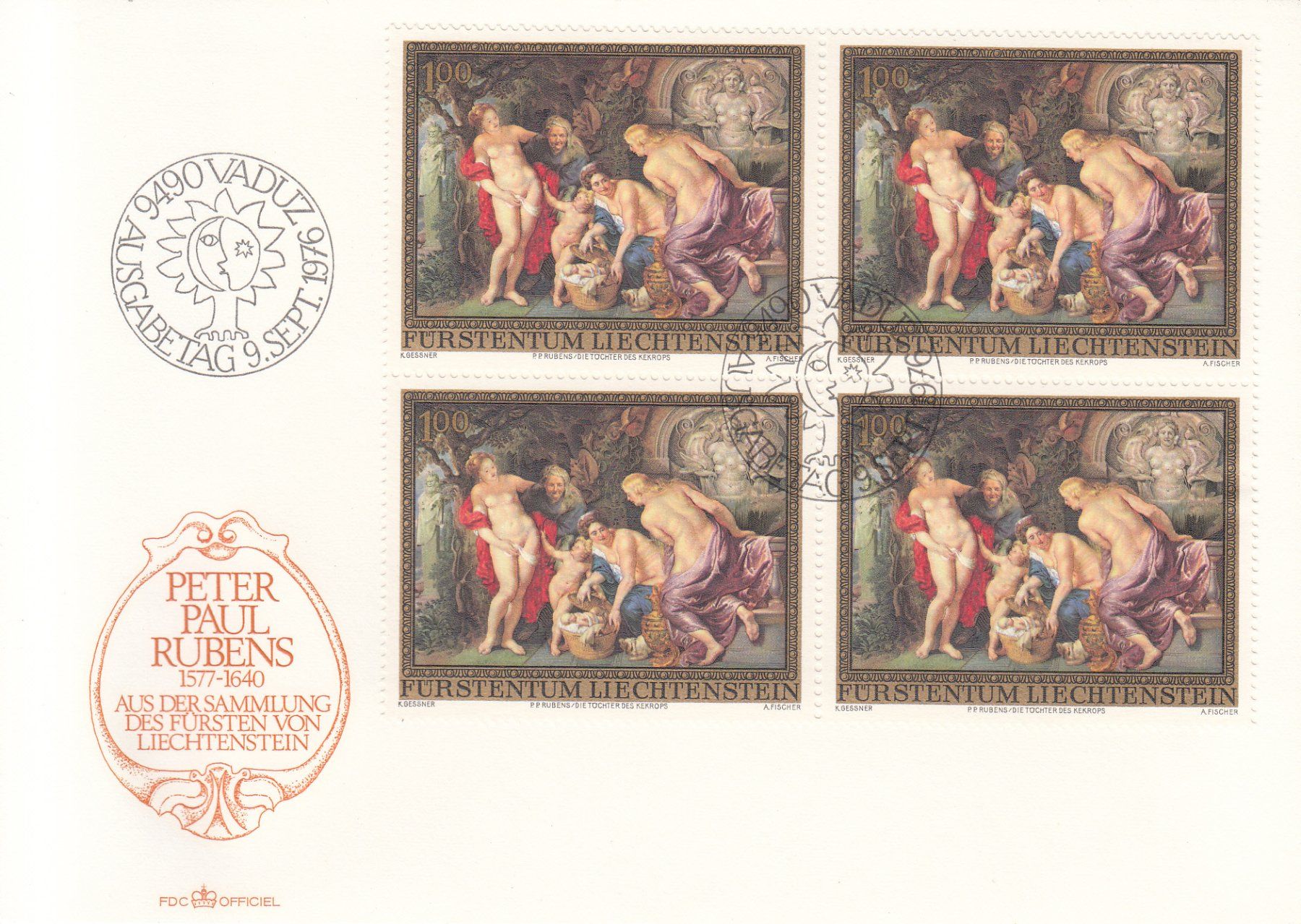 Alle Briefmarken: LBK 593 - 595 im 4er-Block FDC – Gebraucht aus Bürglen TG von StampGraf 2