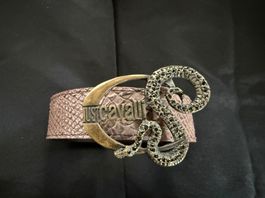 Ceinture Just Cavalli en cuir lézard brun