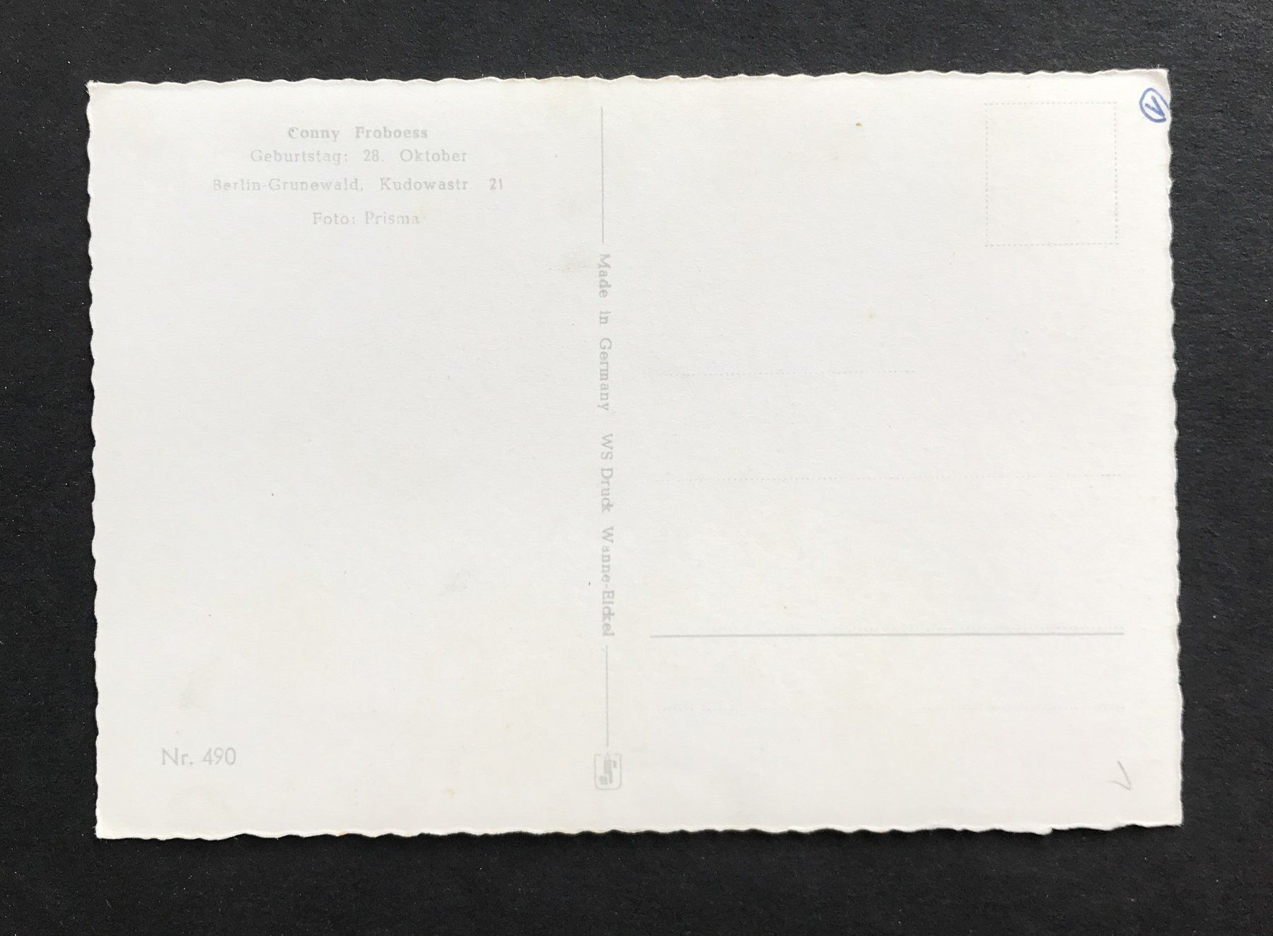 Cartoline postali: ANSICHTSKARTE CONNY FROBOESS – Usato da Ostermundigen venduto da wini63 1