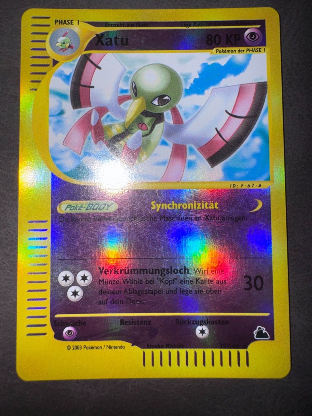Pokémon Carte collezionabili: Pokemon Xatu Reverse Holo 35/144 - Skyridge - DE – Usato da Erstfeld venduto da PokeSandero