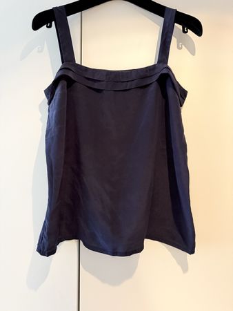 Vintage Navy Silk Tank Top