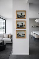 Tableau, peinture inversée sur verre paysage japonais