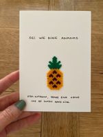 Gratis Versand - Grusskarte Ananas A6